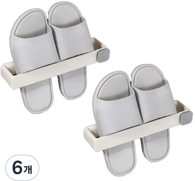 헤라우스점핑 욕실 슬리퍼 실내화 거치대, 그레이, 6개