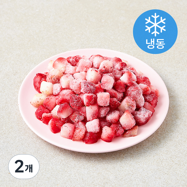 뉴뜨레 딸기 다이스 (냉동), 2개, 1kg