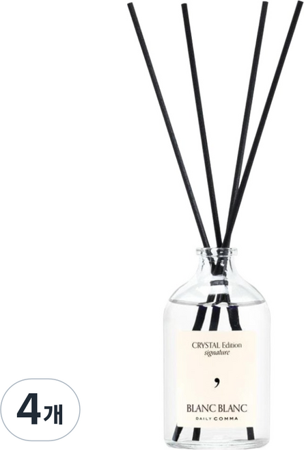 데일리콤마 크리스탈 에디션 디퓨저, 블랑블랑, 100ml, 4개