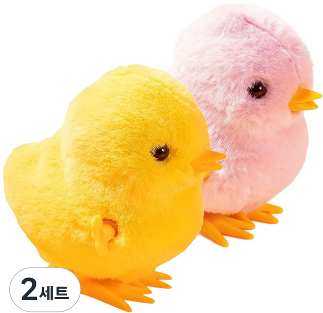 韓國 KANGAROO 軟Q觸感迷你舒壓可愛跳跳小雞玩具 粉紅色 + 黃色 9cm 套組, 2套