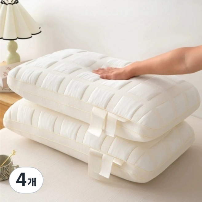 지안슬립 무너지지않는 소프트 호텔 경추 베개, 4개