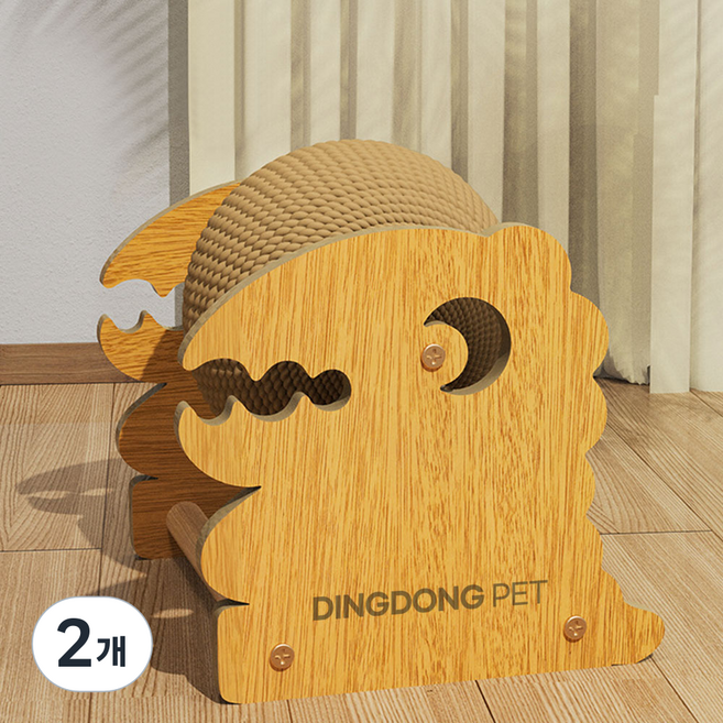 DING DONG PET 貓咪劍木球滾球貓抓板 恐龍造型, 2個, 單一顏色