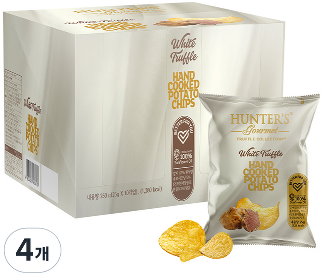 헌터스고메 화이트트러플 포테이토칩, 250g, 4개