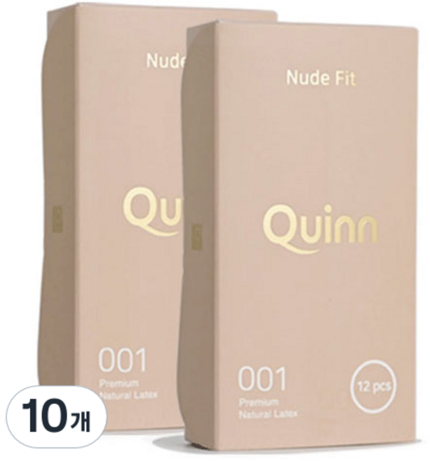 Quinn 001 누드핏 무꼭지형 일반형 콘돔, 12개입, 10개