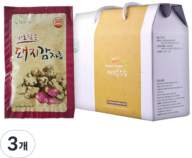 NK협동조합 바로담은 돼지감자즙, 2.4L, 3개