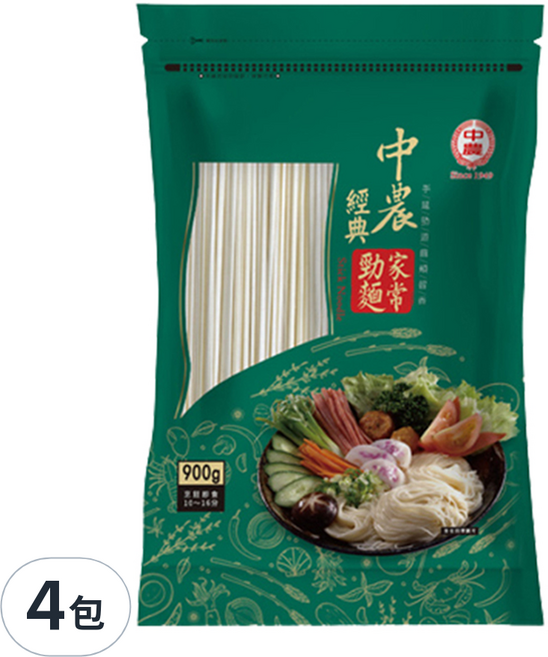 中農粉絲 經典家常勁麵, 900g, 4包