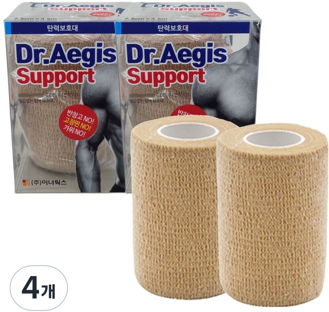 닥터이지스 탄력보호대 7.5cm x 4.5m, 1개입, 4개