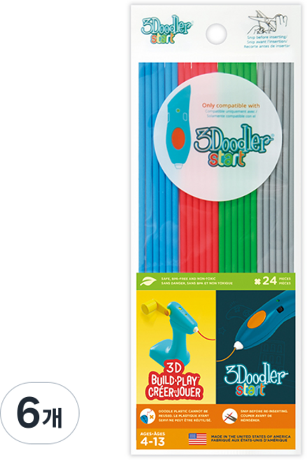 3Doodler Start Filament, Mix2, 6個