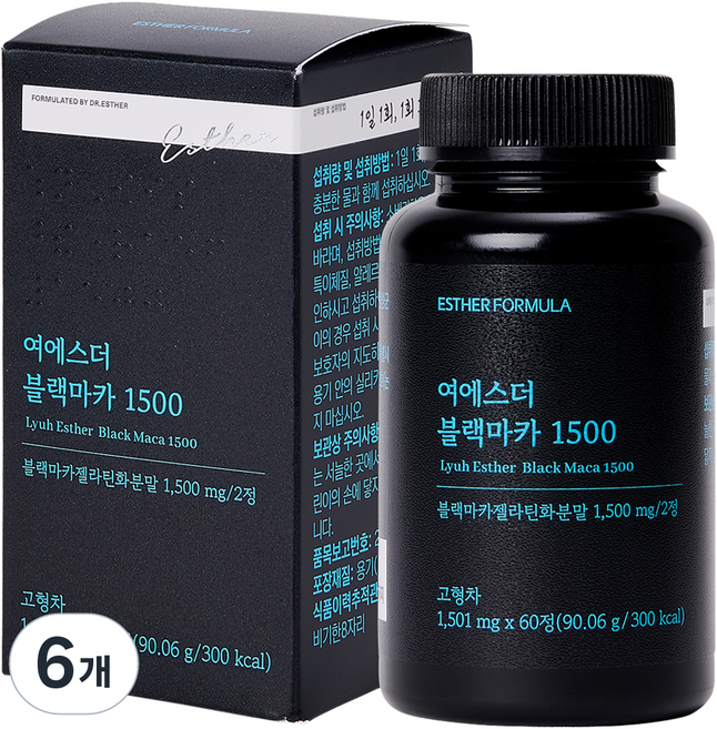 에스더포뮬러 여에스더 블랙마카 1500 90.6g, 6개, 60정