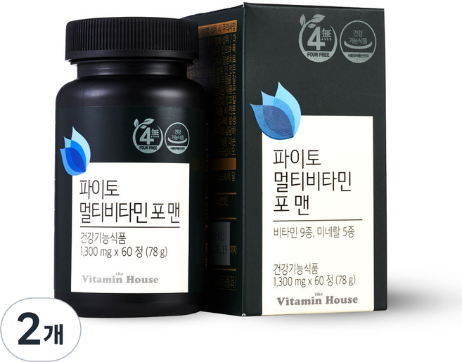 비타민하우스 파이토 멀티비타민 포 맨 78g, 60정, 2개