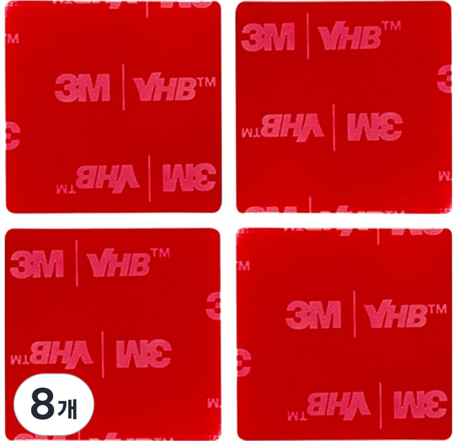 브이에이치비 블랙박스 하이패스용 사각 양면테이프 투명 30mm, 8개