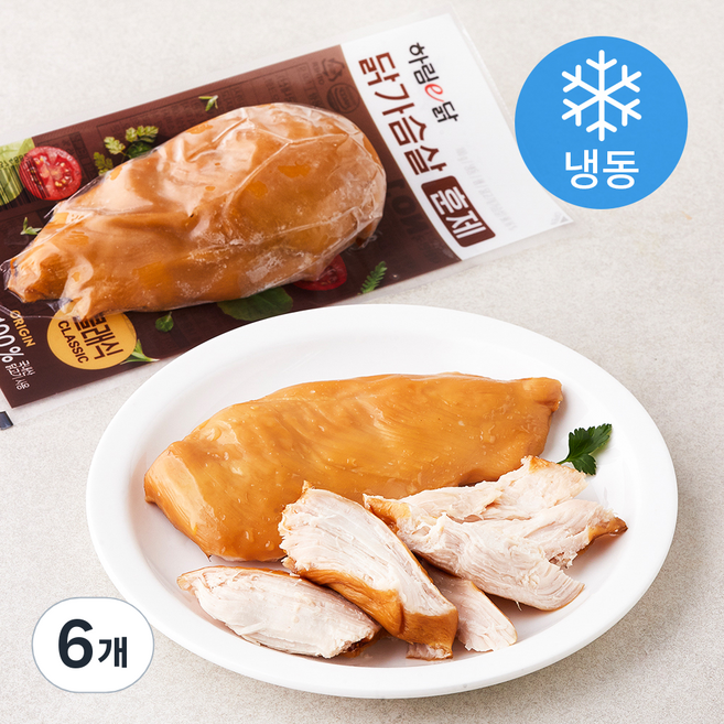 하림e닭 닭가슴살 훈제 (냉동), 100g, 1개입, 6개