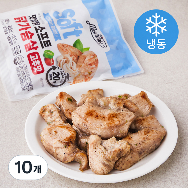 맛있닭 소프트 닭가슴살 고추맛 (냉동), 100g, 1개입, 10개