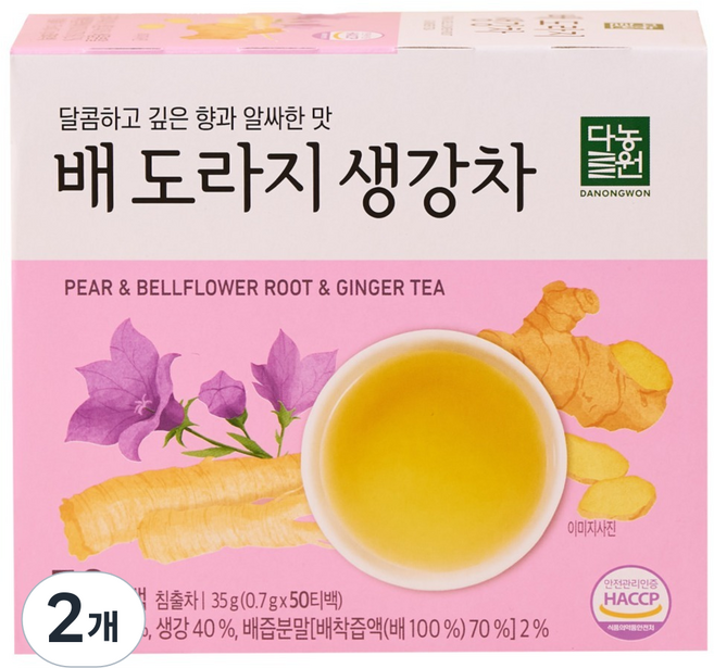 다농원 배도라지 생강차, 2개, 50개입, 700mg