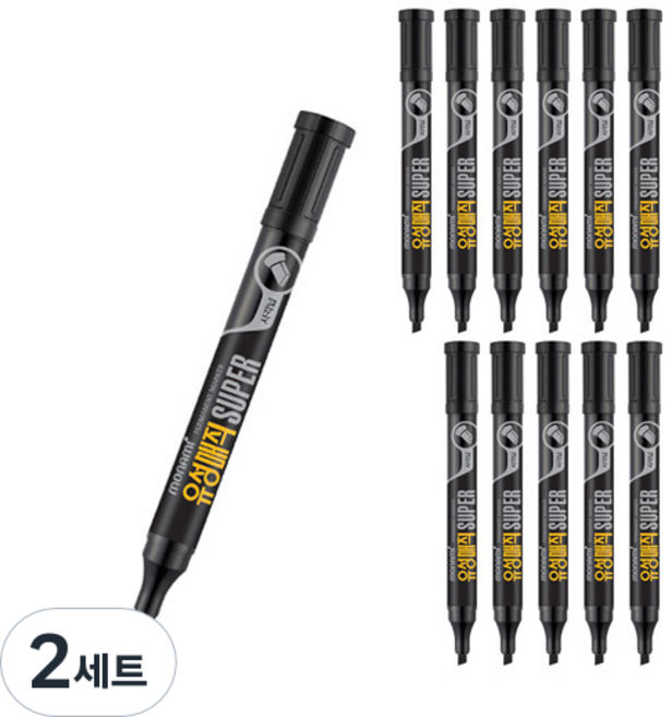 모나미 유성매직슈퍼 C, 흑색, 24개