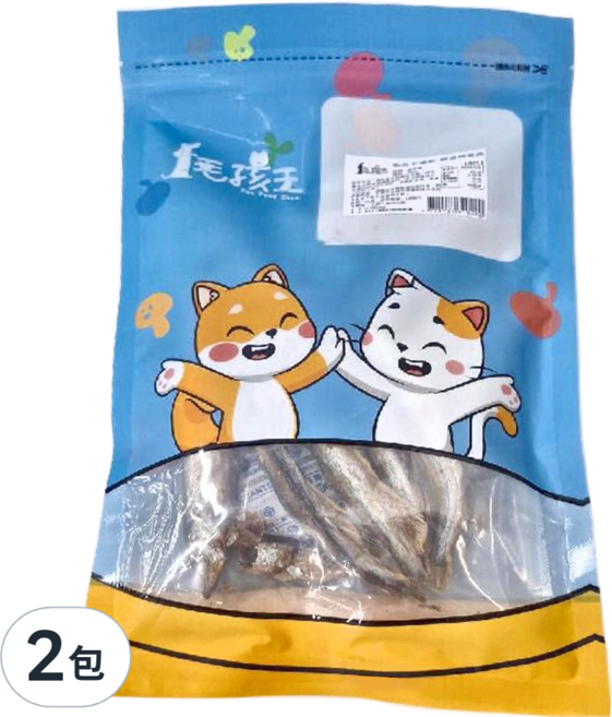 Pet Feed Shop 毛孩王 凍乾 貓用, 爆蛋柳葉魚, 60g, 2包