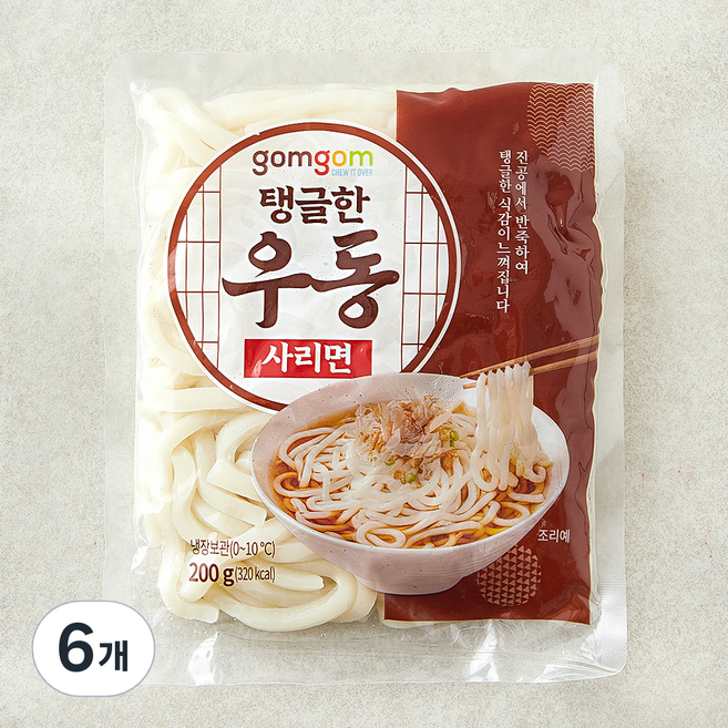 곰곰 탱글한 우동사리면, 200g, 6개