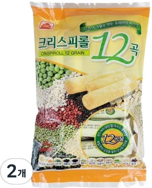 크리스피롤 12곡 바삭한 과자, 2개, 180g