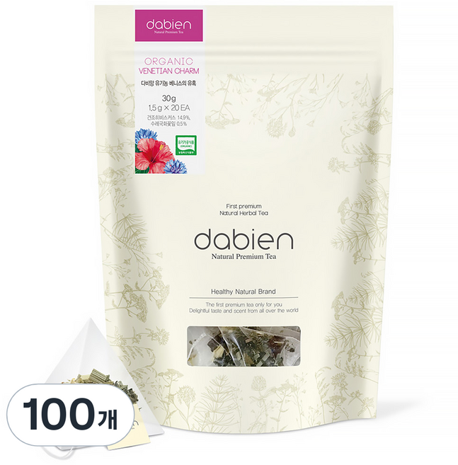 다비앙 유기농 베니스의유혹 허브티, 30g, 100개, 20개입
