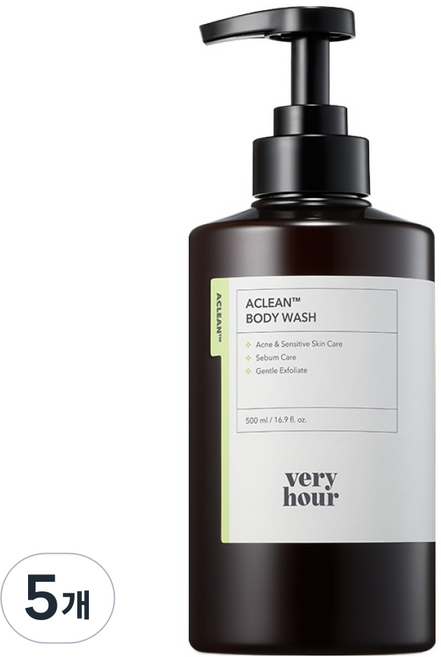 베리아워 에이클린 바디워시, 5개, 500ml