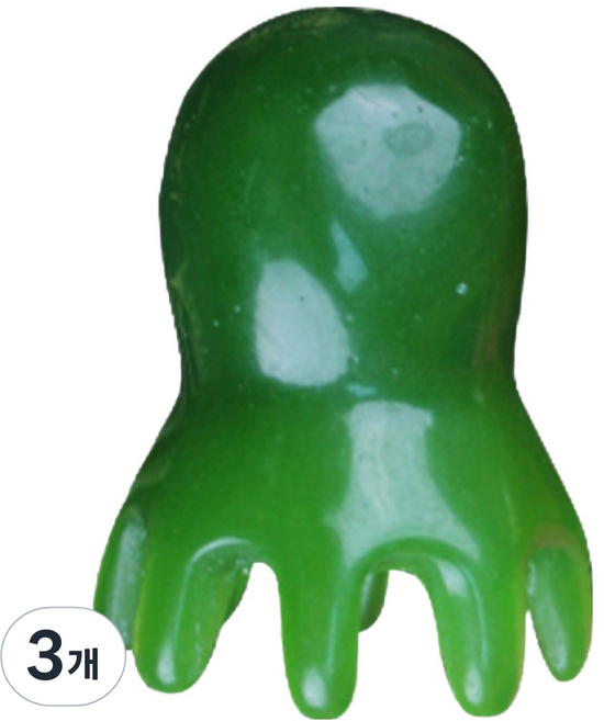 비투윈 휴식 두피 밀랍수지 문어 마사지기 스몰, 3개, 그린