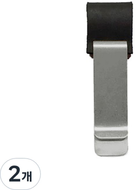 메이크그레이트 다이어리 펜클립 가죽홀더, 실버 블랙, 2개