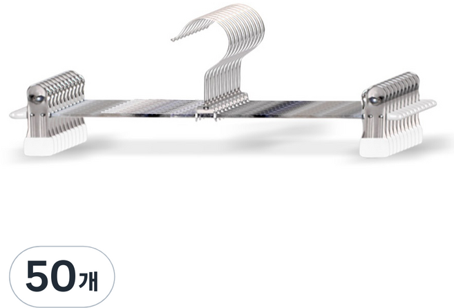 마켓플랜 원핏 논슬립 집게 바지걸이, 화이트, 50개