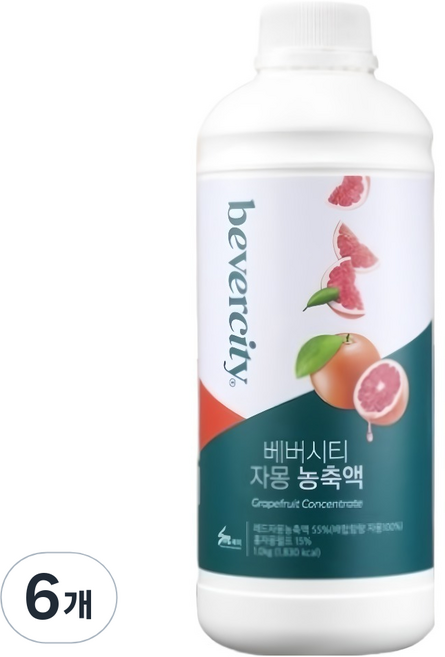 베버시티 세미 자몽 농축액, 1kg, 6개
