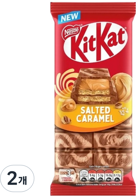 Nestle 雀巢 KitKat nestle 鹹焦糖巧克力棒, 99g, 2個