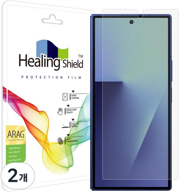 Healing Shield ARAG 高畫質低反射外部螢幕保護貼, 2個