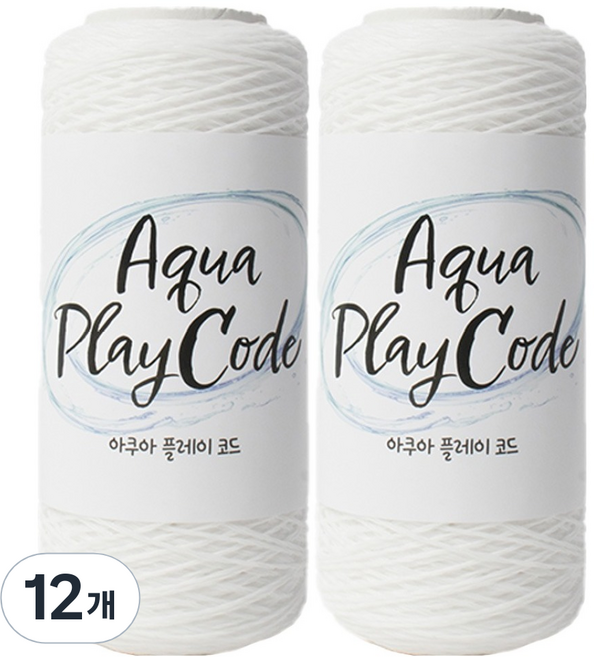 yarna 아쿠아 플레이 코드 뜨개실 50g, 1 화이트, 12개