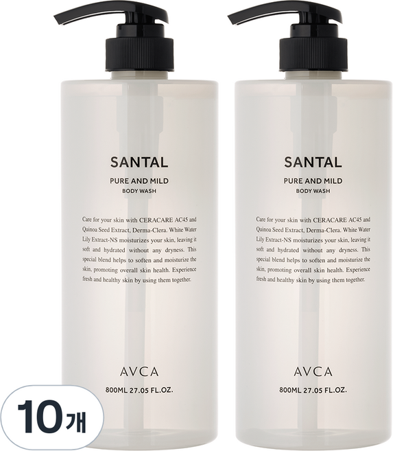 아브카 퓨어 앤 마일드 바디워시 상탈, 800ml, 10개