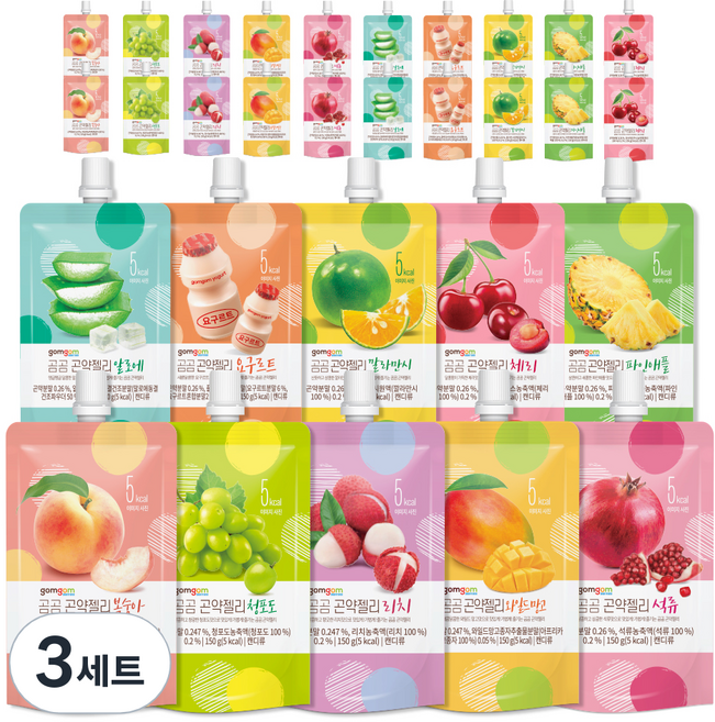 곰곰 곤약젤리 버라이어티팩 150g 10가지맛 x 3p, 3세트