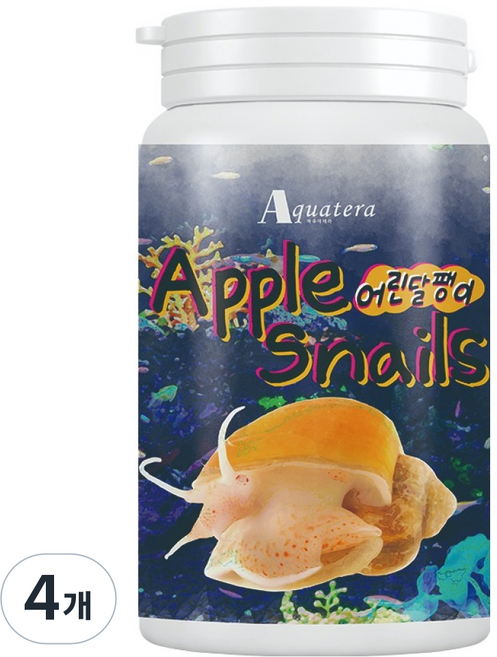 아쿠아테라 애플스네일 어린 달팽이 사료, 250g, 4개