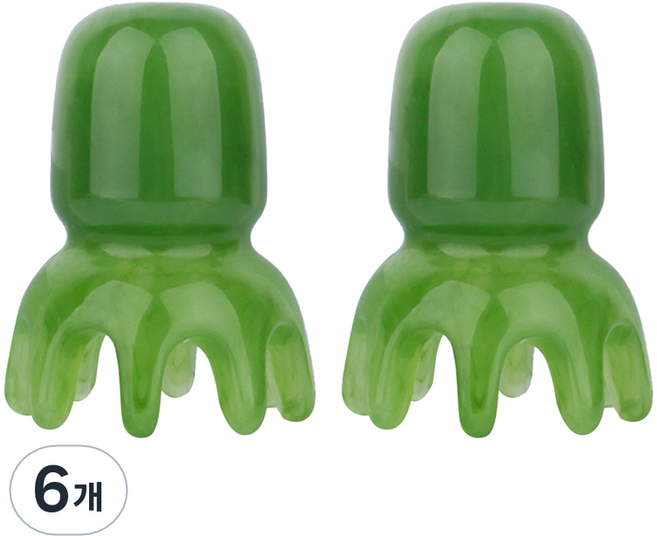 문어 마사지기 두피 괄사, 그린, 6개