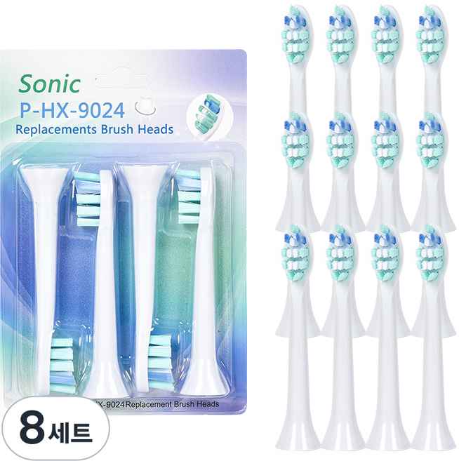 온비유 필립스 소닉케어 전동칫솔 호환 리필모 4개입, 옵티멀 플라그 디펜스, 8세트