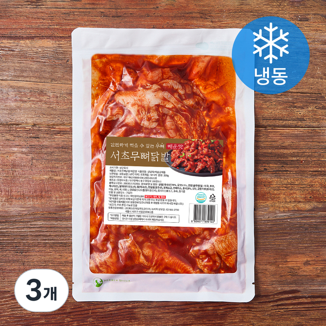 서초무뼈닭발 매운맛 (냉동), 300g, 3개