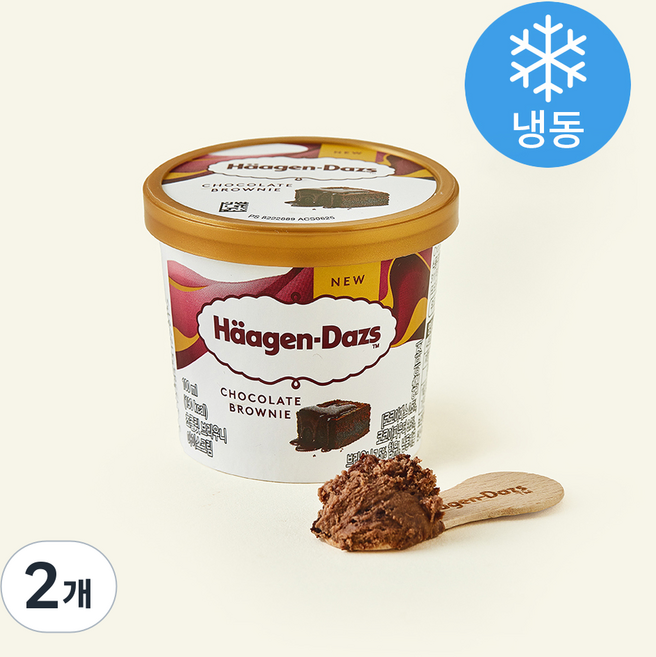 하겐다즈 미니컵 초콜릿 브라우니 (냉동), 2개, 1개입, 100ml