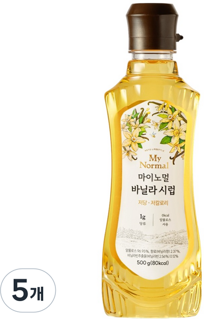 마이노멀 저당 저칼로리 바닐라 시럽, 500g, 5개