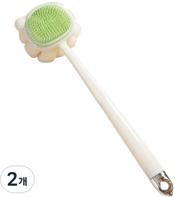 원이네 듀얼클린 양면 샤워 브러시 실리콘, 화이트, 2개, 1개입