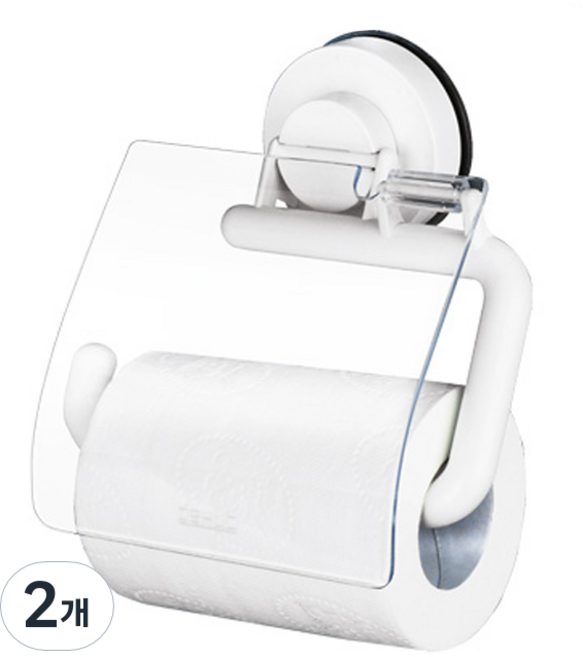 흡착식 회전형 휴지걸이 R, 화이트, 2개