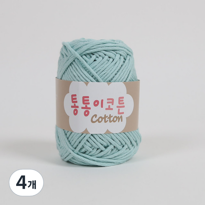 앵콜스 통통이코튼 뜨개실, 29 인디민트, 4개