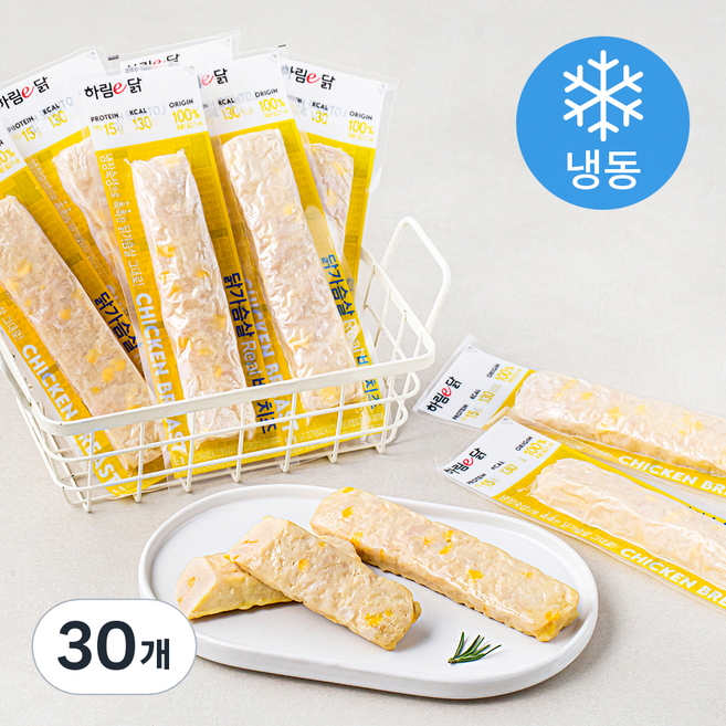 하림이닭 리얼바 치즈 닭가슴살 (냉동), 80g, 30개