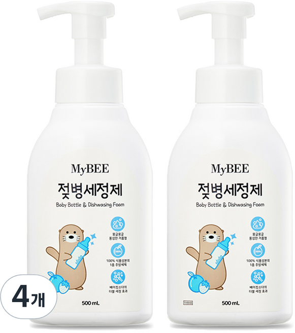 마이비 젖병세정제 거품형 용기, 500ml, 4개
