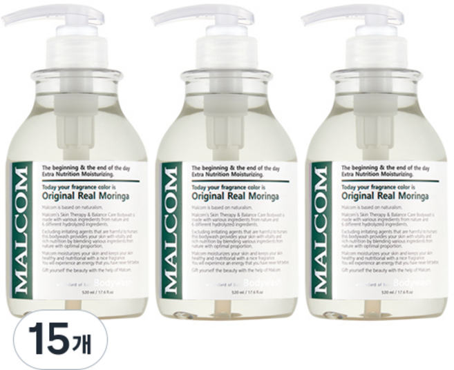 말콤 오리지널 리얼 모링가 바디워시, 15개, 520ml