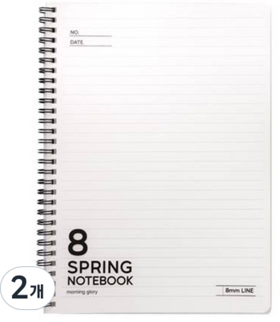 모닝글로리 PP 스프링 칠팔구노트 8mm 라인 16절/좌철, 랜덤발송, 2개