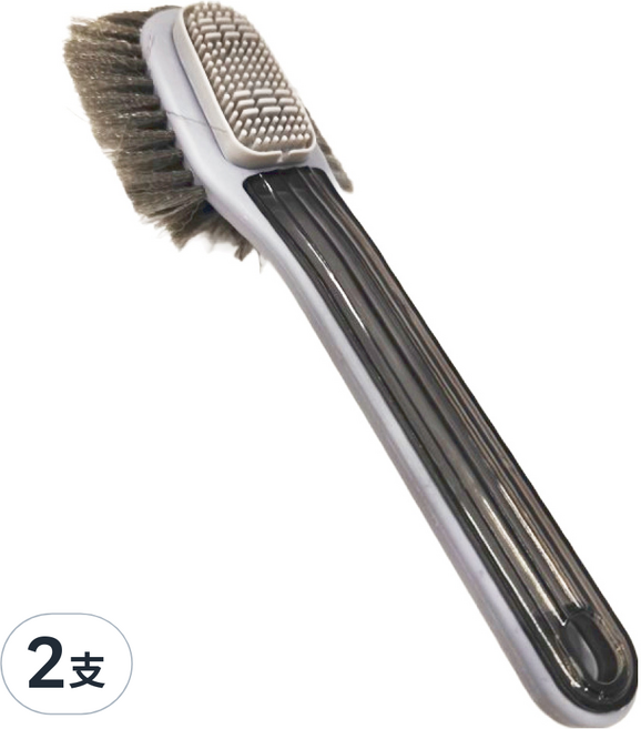 SP SAUCE 大寬面兩種刷頭洗鞋刷 8.5 x 5 x 25.5cm, 灰色, 2支