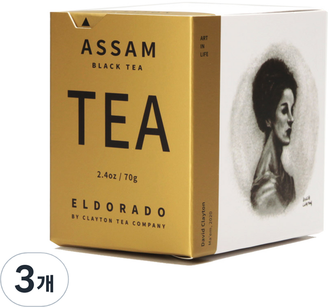 CLAYTON TEA Eldorado 阿薩姆紅茶, 3盒, 70g, 1入
