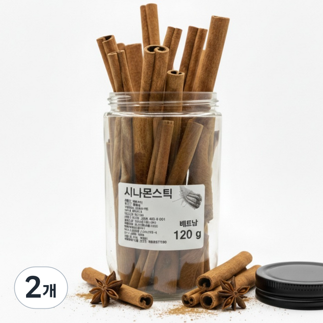 자연공방 선율 시나몬 계피 스틱 25p 내외, 2개, 120g
