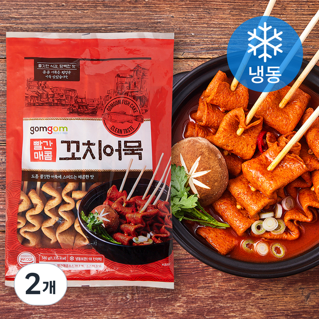 곰곰 빨간 매콤 꼬치어묵 (냉동), 580g, 2개